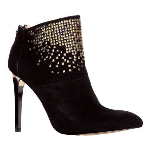 French Connection Women’s Black Suede Monroe Studded Booties in the Size 8/38.5M - Picture 3 of 14